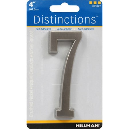 Hillman Distinctions 4 in. Silver Zinc Die-Cast Self-Adhesive Number 7 1 pc, PK3 843287